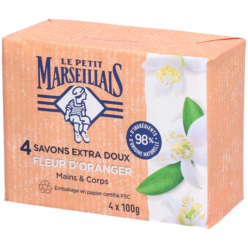 Le Petit Marseillais Savon Extra Doux à La Fleur D'Oranger 100G