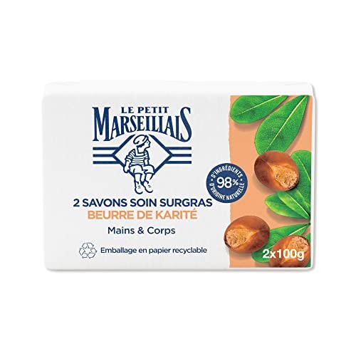 Le Petit Marseillais Savon Soin Surgras Au Beurre De Karité - Les 2 Savons De 100 G Surgras Care Soap with Shea Butter